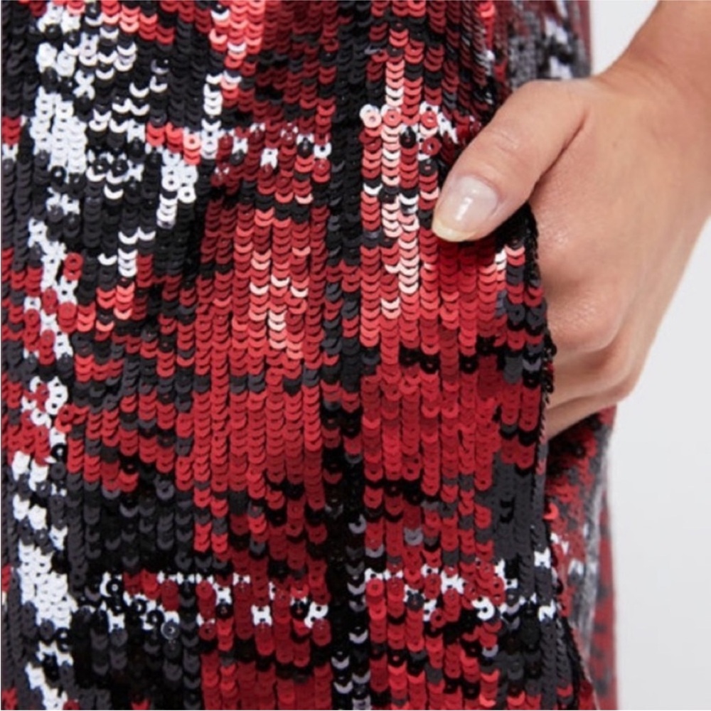 TUCKERNUCK Red and black Houndstooth Sequin dress NEW - Picture 10 of 13